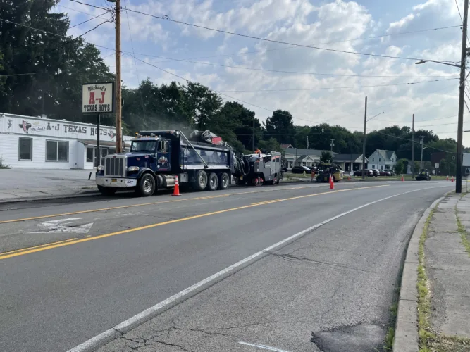 Rough Road … For Now: Second Street milling begins as road reconstruction progresses